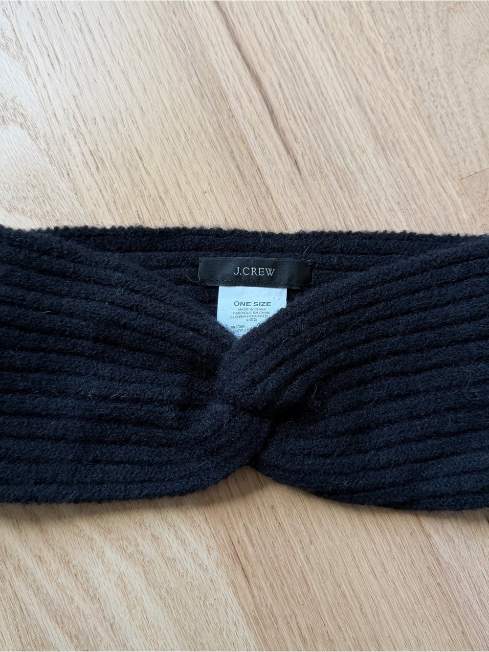 J.Crew Black Ribbed Knit Winter Headband